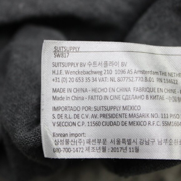 Suitsupply Polo Shirt Mens XL Gray Pure Cotton Short Sleeve w/ Chest Pocket - Picture 8 of 13